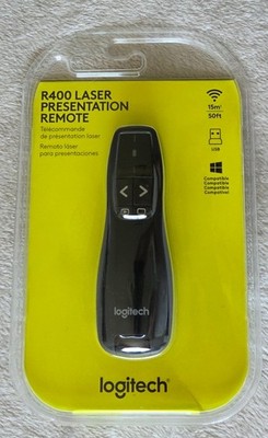 Logitech R400 Wireless Presenter Remote Red Laser Pointer USB Clicker New Sealed