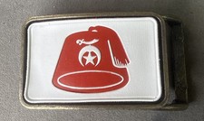 Vintage Shriner Fez Masonic Belt Buckle