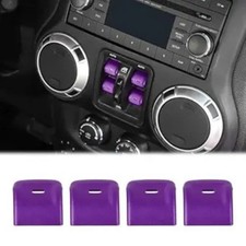Window Control Switch Button Cover, 4Pcs Aluminum Alloy Window S Color: Purple
