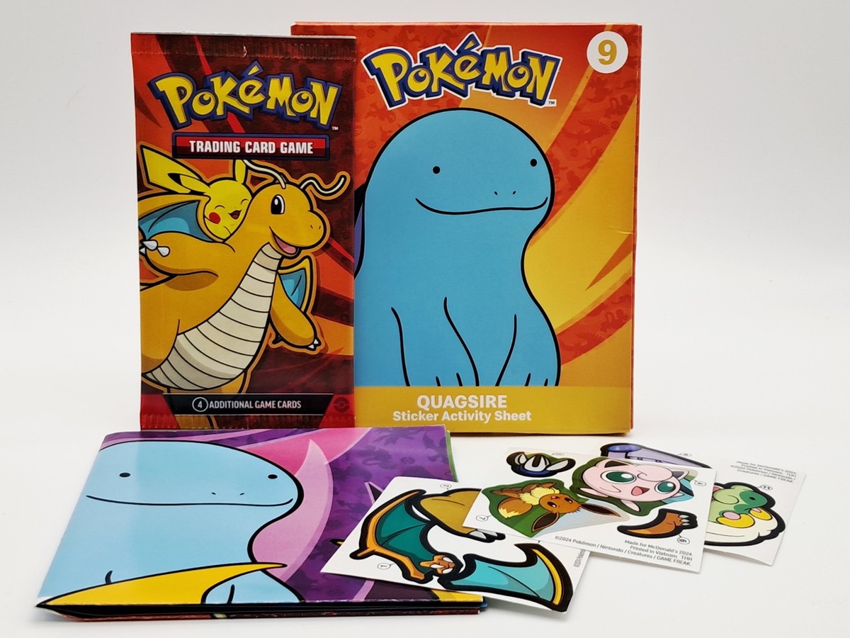 2024 mcdonald's happy meal pokemon cards 2024 McDonalds Happy Meal Toys #9 Pokemon Trading Card Game Quagshire  Sticker