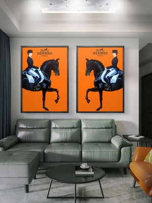 #ad #ad Set of 2 Hermès Horse Art Pieces Canvas wall art home decor $119.99