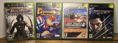 Original Xbox Game Lot of 4 Rayman 3 Tony Hawk 4 Wolverine Prince of Persia