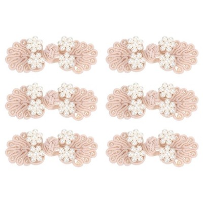 6 Pair 60x25mm Knot Frog Buttons Sewing Buttons Fasteners Lotus Pink