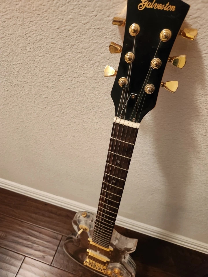 Guitarra eléctrica Les Paul Galveston acrílica transparente Foto 3 de 4