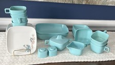 36 Pieces MCM Melamine Melmac Brookpark Tropicana Aqua Coffee & Dessert Sets