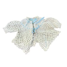 Vtg Yellow Crochet Infant Sweater, 3-6 months