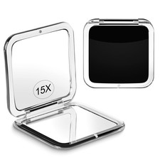 Compact 15X Magnifying Makeup Mirror for Travel, Small Pocket Mirror-Handheld...