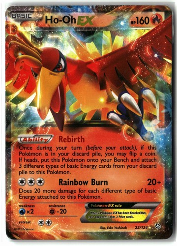 2012 Ho-Oh EX ⭐️ 22/124 Holo Ultra Rare Dragons Exalted Pokemon HP