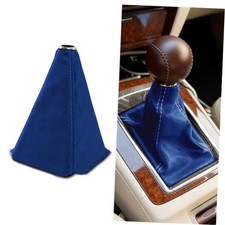 Car Shift Boot Cover, Gear Shift Cover, Suede Leather Dark Blue/Dark Blue