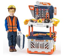 Kids Tool Bench Toy Workbench with Storage Box 4 in 1 Kids Tool Set 90 Pcs Read