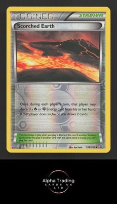 Scorched Earth 138/160 Uncommon Primal Clash Pokemon Reverse Holo Lightly Played