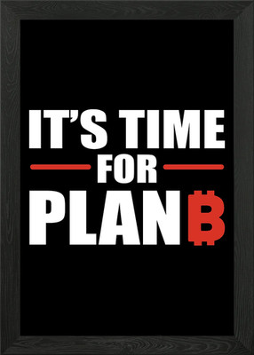 Bitcoin Plan B Gerahmtes Wandbild Poster Leinwanddruck Bild