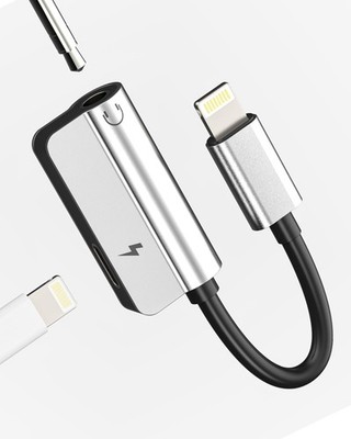 Lightning to 3.5mm Audio Jack Adapter(2 in 1)for iPhone 14 Charger Headphone ...