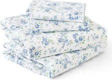 Queen Size 4 Piece Sheet Set Soft Breathable Bed Sheet Set Bedroom W/ Deep