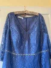 JJ's House Beaded A-Line Mother of the Bride Dress, Size 22. Slate Blue. Unworn