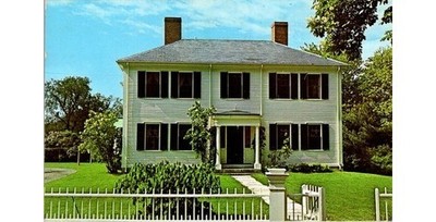 1966 Concord MA Emerson House Postcard w/ Eastern Air Lines Shuttle Message