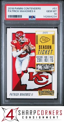 2018 PANINI CONTENDERS #51 PATRICK MAHOMES II CHIEFS PSA 10