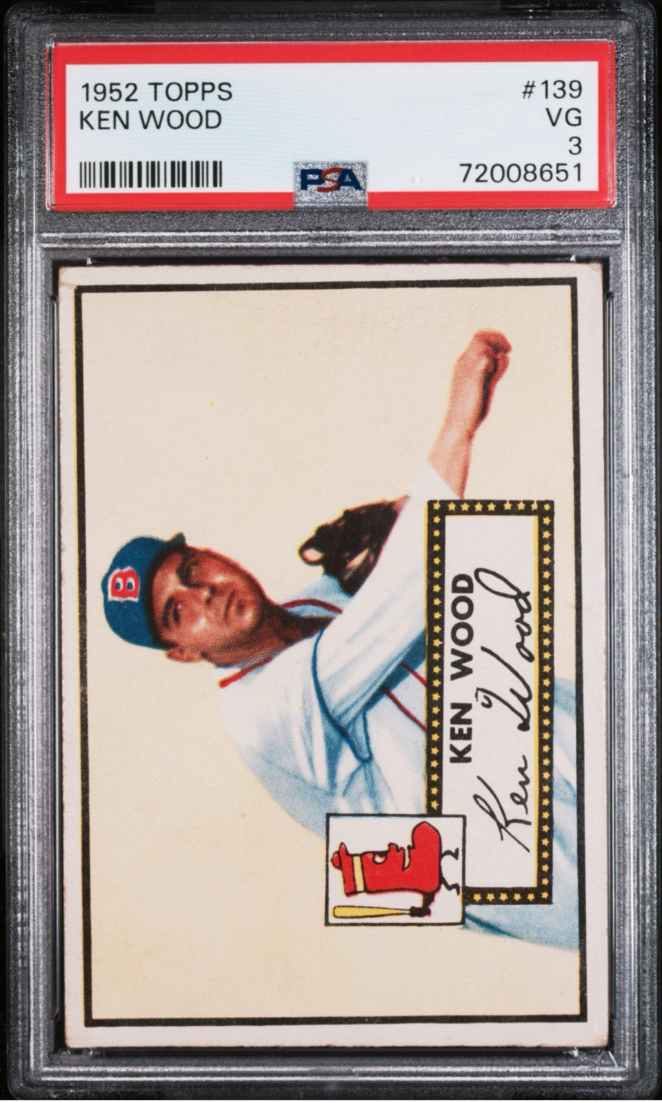 1952 Topps Ken Wood #139 PSA 3 VG Boston Red Sox 
