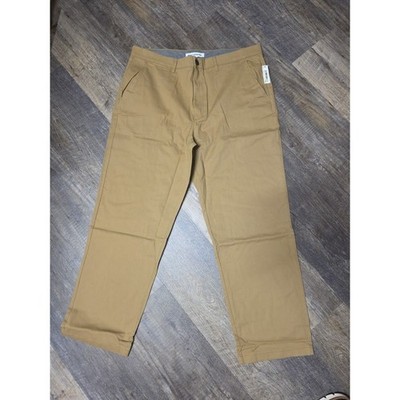 Amazon Essentials Mens Khaki Chino Pants 40x32 Dark Brown Flat Front NWT