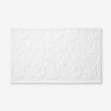 Legends Luxury Leaves Flatwoven Bath Mat 21 In. X 34 In. White No Pad Attached