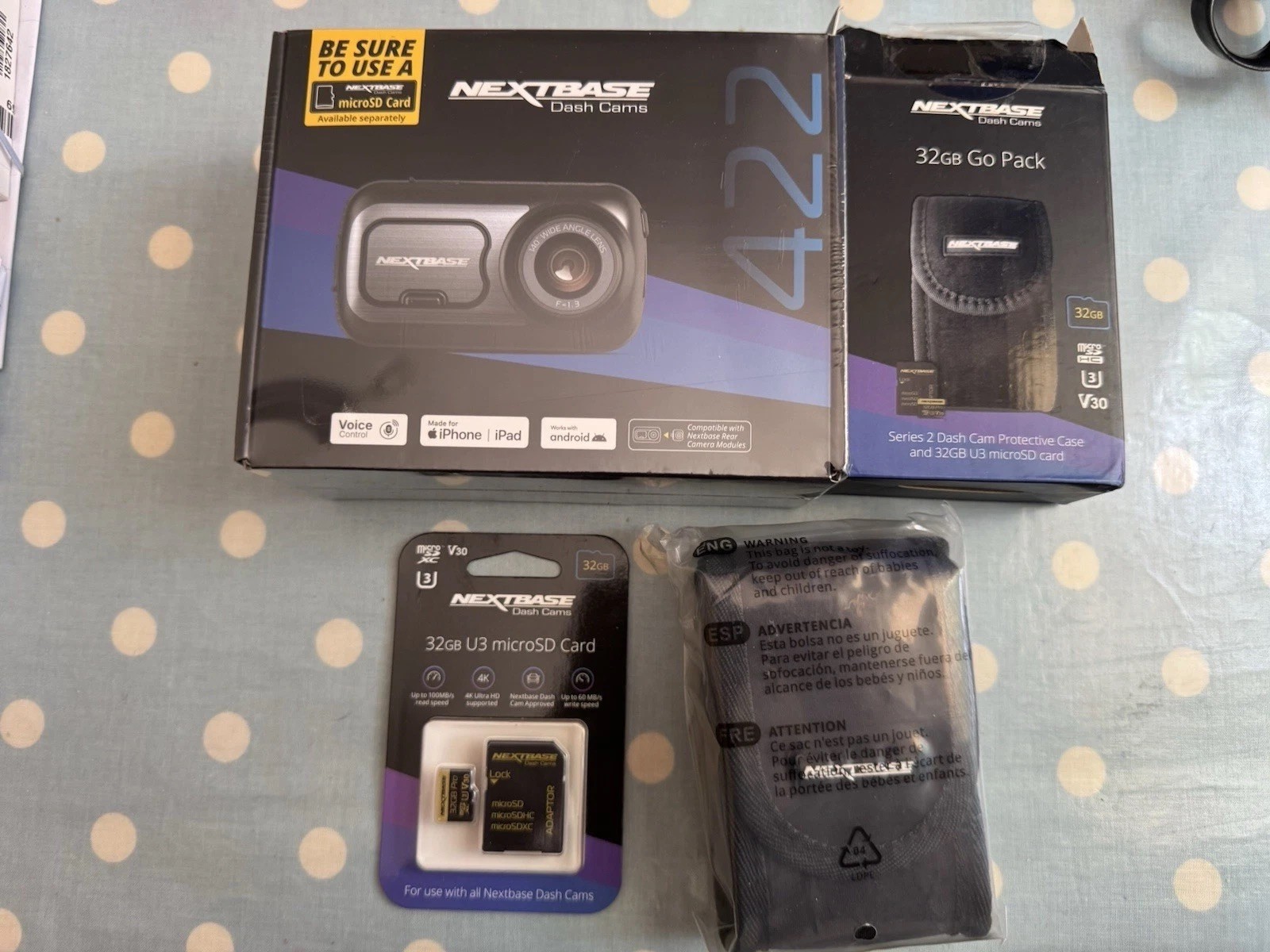 Nextbase 422GW Full HD Dash Camera + 32GB SD Card + Case Boxed RRP £184.98p