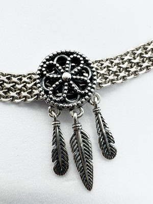 Traumfänger Charm für Mesh Armband Böhmisch Echt 925 Sterling Silber  