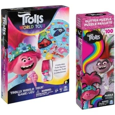 Spin Master Dreamworks Trolls World Tour Game & 100pc Puzzle - Brand New/Sealed!