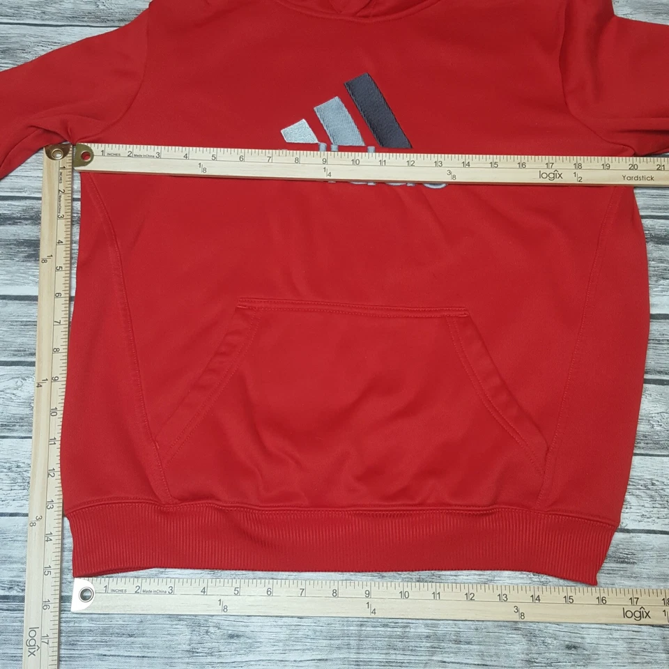 Adidas Size L 14/16 Boys Hoodie Pullover Red - Imagem 3 de 4