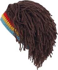 Cappello uomo donna maglia con capelli ragazzo divertente fatto a mano berretto rasta con dreadlock