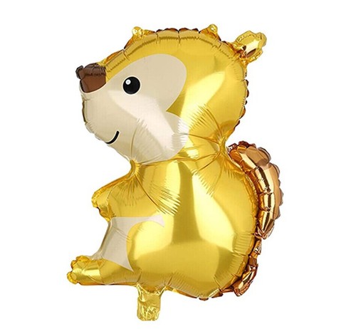 5 PCS Animal Balloons Fox Hedgehog Squirrel Raccoon Bunny Foil Mylar Woodland - Picture 5 of 12
