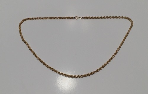 14K YELLOW GOLD 2.90MM ROPE CHAIN NECKLACE 16.25" - Picture 5 of 11