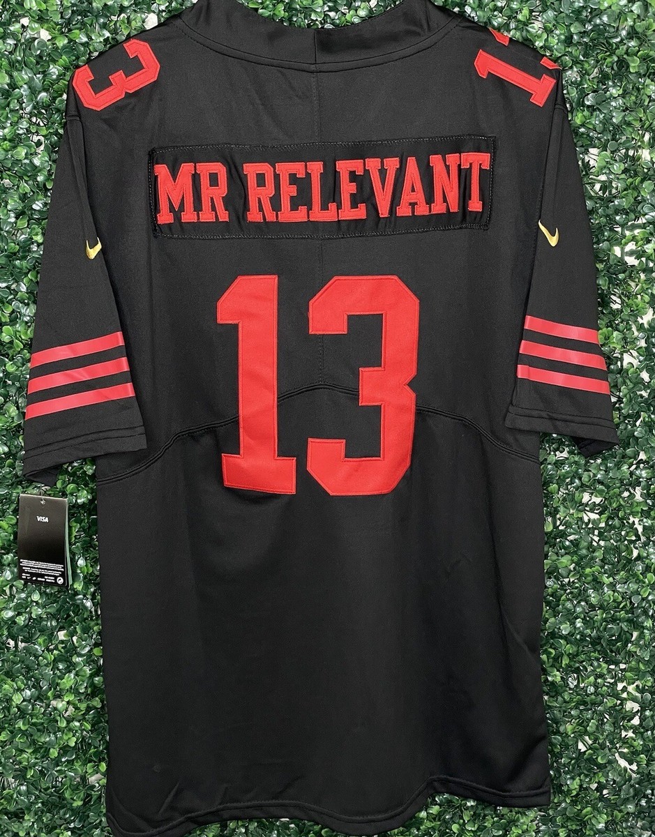Men's San Francisco 49ers #13 Brock Purdy MR RELEVANT BLACK Men's San Francisco 49ers #13 Brock Purdy MR RELEVANT BLACK