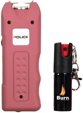 POLICE Stun Gun Burn Pepper Spray Combo Women Self Defense 628 Pink