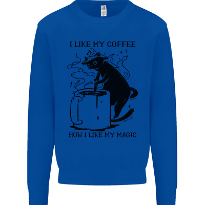 Schwarze Katze Halloween lustig Kaffee Kinder Sweatshirt Pullover
