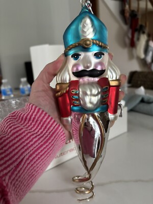 Dept 56 Nutcracker Ornament Mercury Glass Large Handpainted Christmas #77000