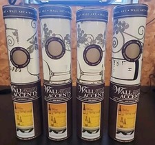 Set of 4 Designer Wall Accents Metallic Wine ...