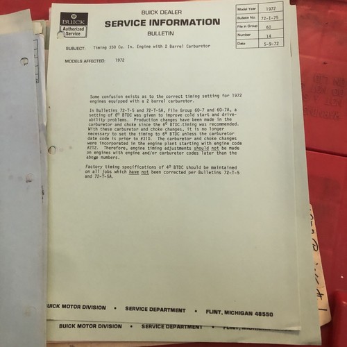1972 Buick Dealer Service Bulletins - Foto 11 di 24