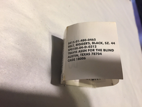US Military black web belt (size 44) Defense Logistics Agency - Picture 2 of 8