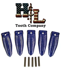 156ST Star Bucket Teeth (5 Pack) +Pins, Forged in the USA by H&L Tooth Co. X156