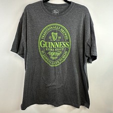 Guinness St James Gate Dublin T Shirt Mens XL Gray With Green Logo Extra Stout