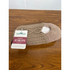 NWT Northeast Cozy Cabin Slippers Aloe Infused Comfy Taupe Women's S/M