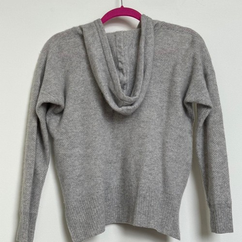 Aqua Grey and Pink Hooded Cashmere Jumper – Size M, Luxe Comfort - Picture 2 of 3