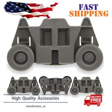 W10195417V 4 PC Dishwasher Wheels Lower Rack Fit for Kenmore,KitchenAid,Maytag