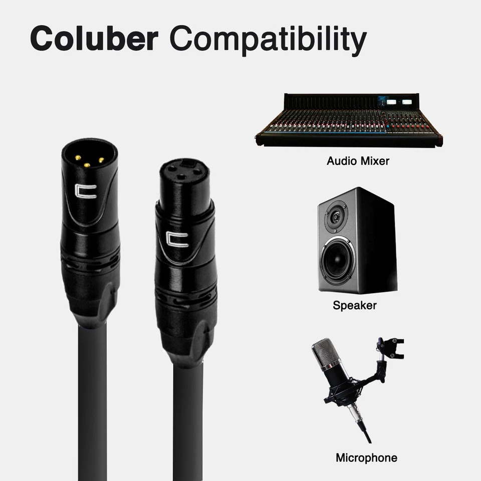 Cable equilibrado XLR de 3 pines macho a hembra - Cable de micrófono de color de longitud personalizada Foto 3 de 4