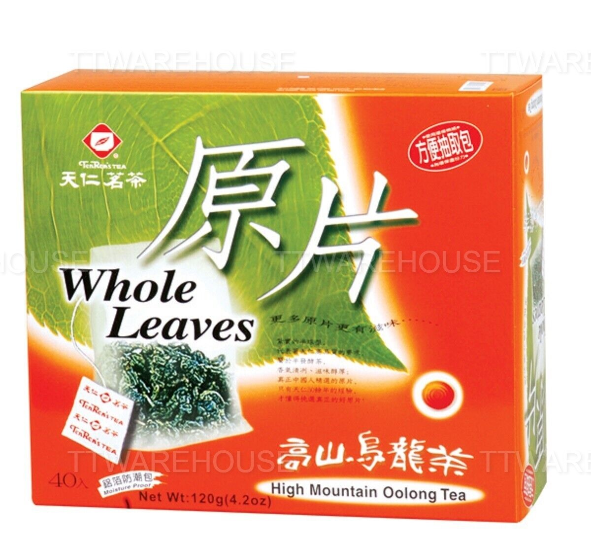 TEN REN Whole Leaves Taiwan High Mountain Oolong Tea Bags (3g*40bags