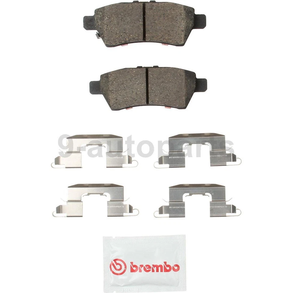 Rotores de freno delanteros traseros Brembo OE pastillas de freno de cerámica para Nissan Xterra 2006 2007 Foto 4 de 4