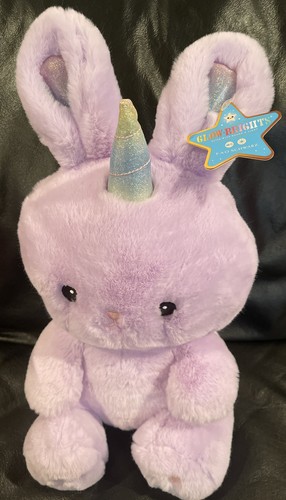 FAO SCHWARZ GLOW BRIGHTS Purple Bunny Rabbit Plush Stuffed Animal LARGE ...