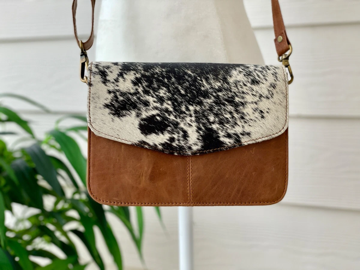 Brown Cowhide Inspired Crossbody