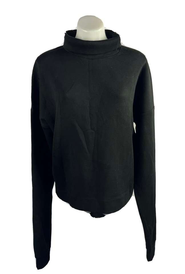 MEADOWS & BYRNE IRELAND Black Roll Neck Oversized Synthetic Jumper Size M/12-14
