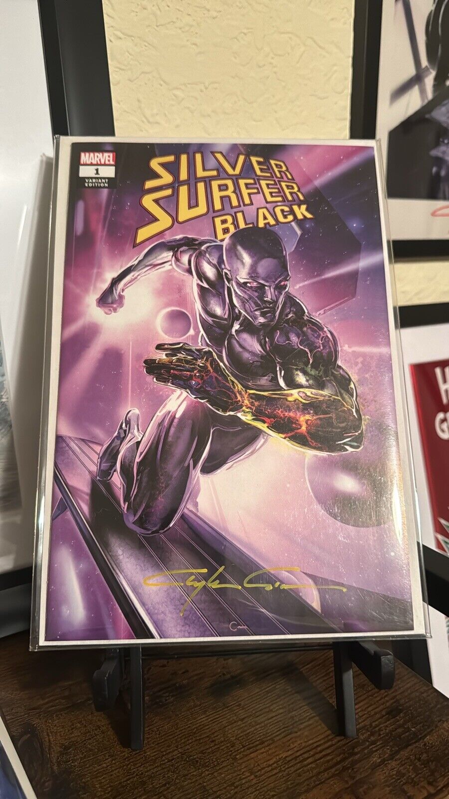 SILVER SURFER BLACK #1 SIGNED CLAYTON CRAIN VARIANT COVER! KNULL CAMEO! COA!!